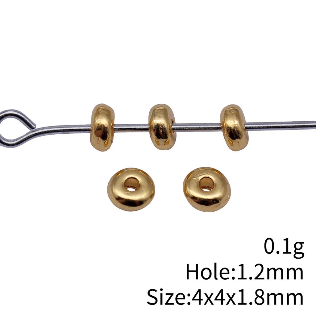 Square Round Mini Spacer Beads Metal Loose Beads For Thin Chain Bracelet Necklace DIY Jewelry Making Supplies For