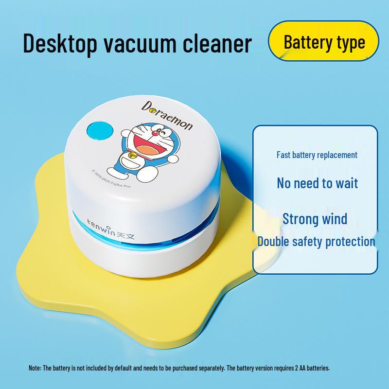 Doraemon Cartoon Desktop Vacuum Cleaner for Eraser Crumbs - Mini Handheld for Students