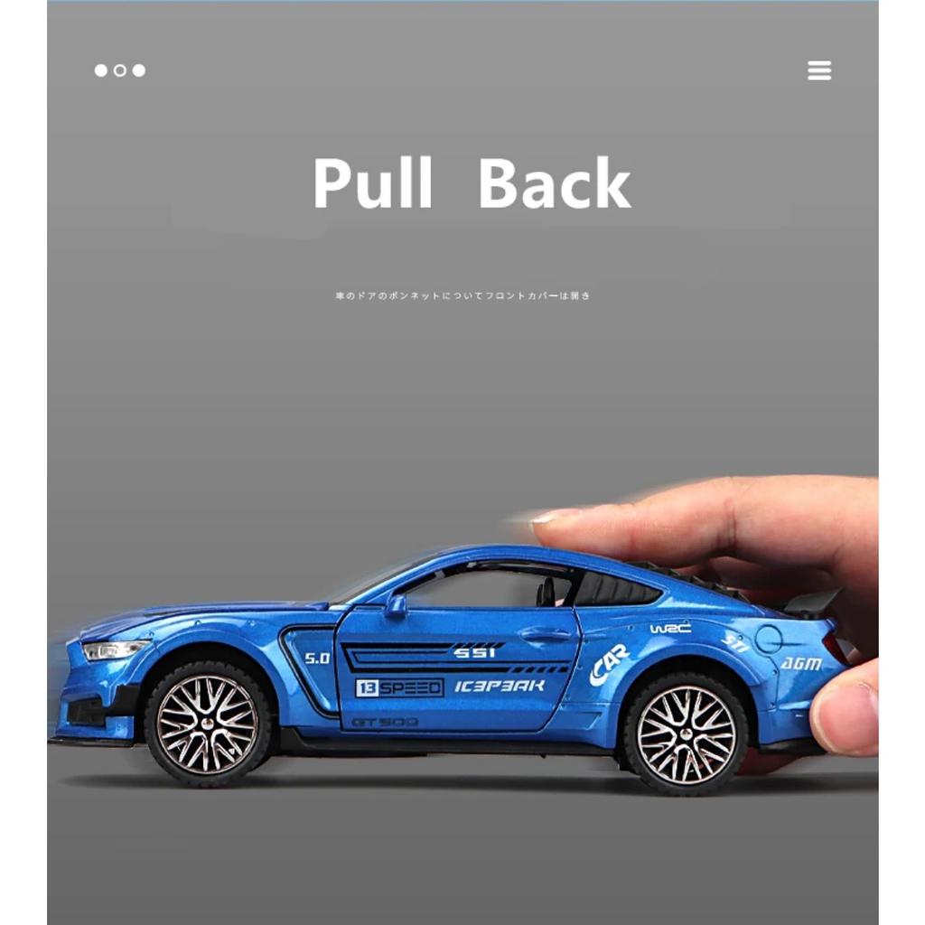 1/32 Ford Mustang Shelby GT500 Legierung Sportwagenmodell Druckguss & Spielzeugfahrzeuge Metall Automodell Simulation Sammlung Kindergeschenk