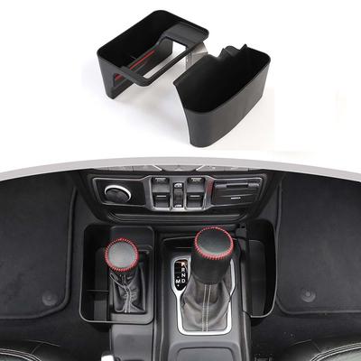 Boîte de rangement latérale pour Console de changement de vitesse de voiture, plateau organisateur pour Jeep Wrangler JL JLU 2018 – 2023, accessoires d'intérieur, 2 pièces noires
