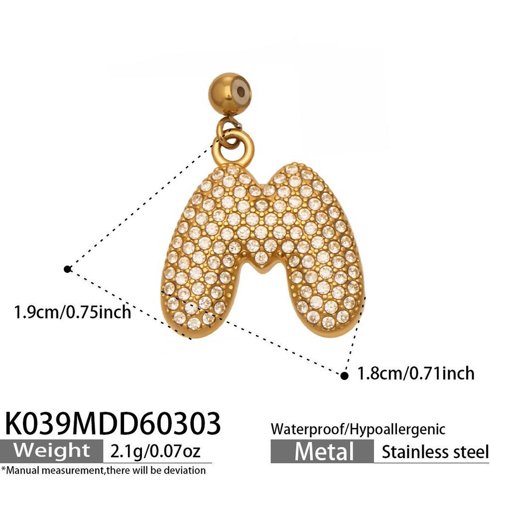 18K Gold-Plated Zircon Alphabet Pendant Necklace – Elegant European & American Style Jewelry