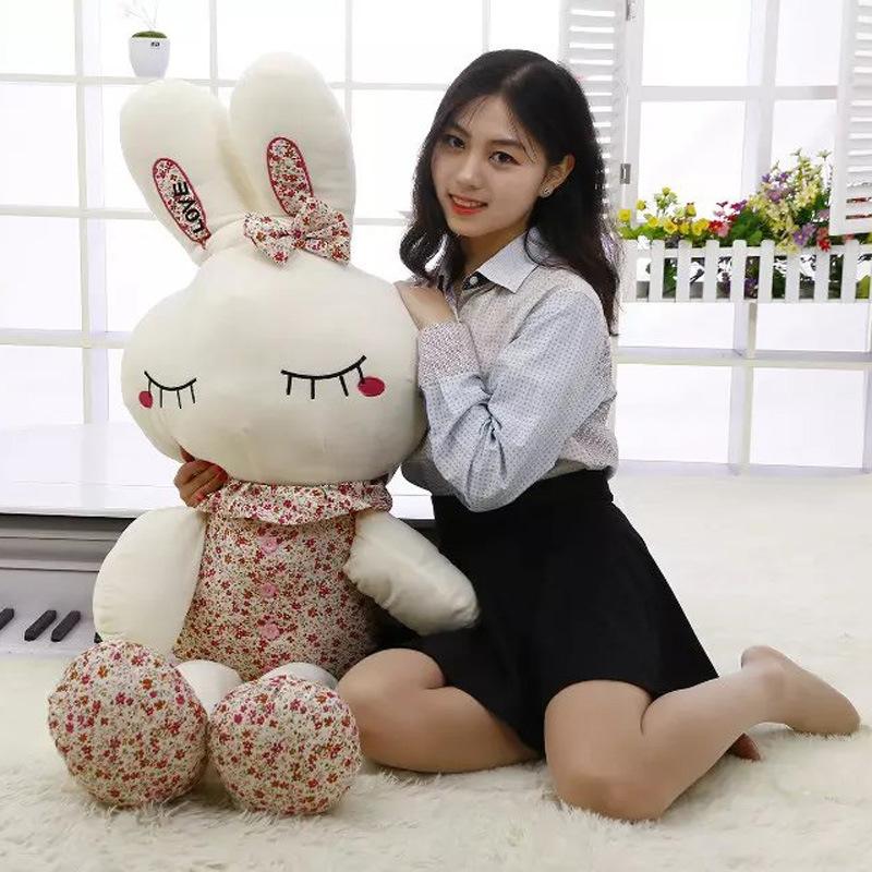 Cute Rabbit Doll Floral Rabbit Plush Toy Throw Pillow Wedding Small Gift Company Activity Game Doll