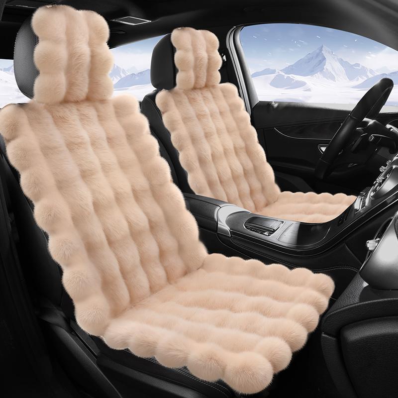 Premium 3D Plush Car Seat Covers with Non Slip Grip Ultra Soft Warmth for Winter 4 Stylish Colors Value Pack Auto Accessories