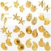 Fashion Marine Organism Stainless Steel Conch Shell Ear Studs For Women Men Jewelry Real Gold Plated Starfish Earrings Piercing
