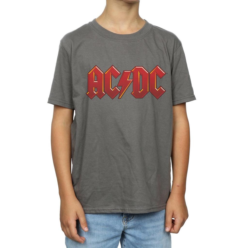 AC/DC Dunkelrotes Logo-T-Shirt für Jungen
