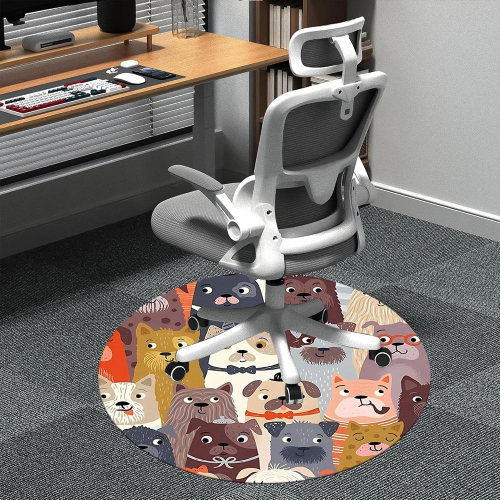 

1pc Dogs Pets Office Round Area Rug, Indoor Mat Suitable ForOffice, Under Office Chairs Bedroom Living Room Home Decor, Room Deco, n45 80cm by 80cm