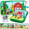 Montessori Busy Book Baby Early Education Book Farm Animal Scene Storytelling Activity Toy Fine Motor Quiet Book for Toddlers