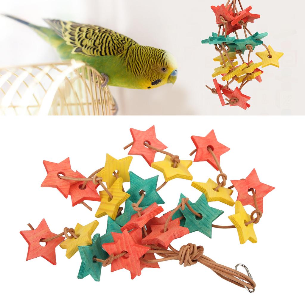Bird Wood Star Toy Bite Resistant   Wood Star Chewing Toy for Budgies Parakeet Cockatiel Lovebird