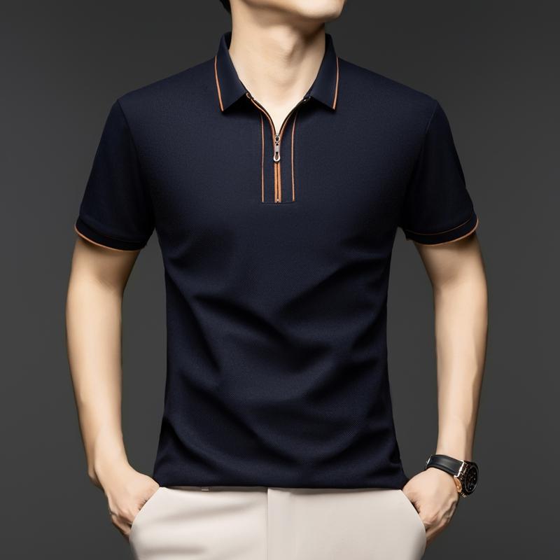 Original Design Men's Polo Shirt Solid Color Simple Different Color Front Sleeve Summer Lapel T-Shirt Business Classic Menswear