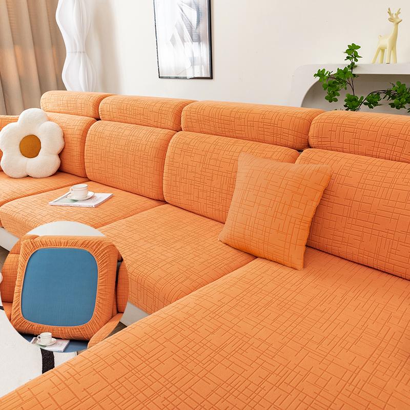 Neuer elastischer Sofaschutz aus Plüschstoff, passgenaue Sofakissenbezüge für Wohnmöbel, haustiersicher, abnehmbare Sofasitzkissenbezüge M-BACK