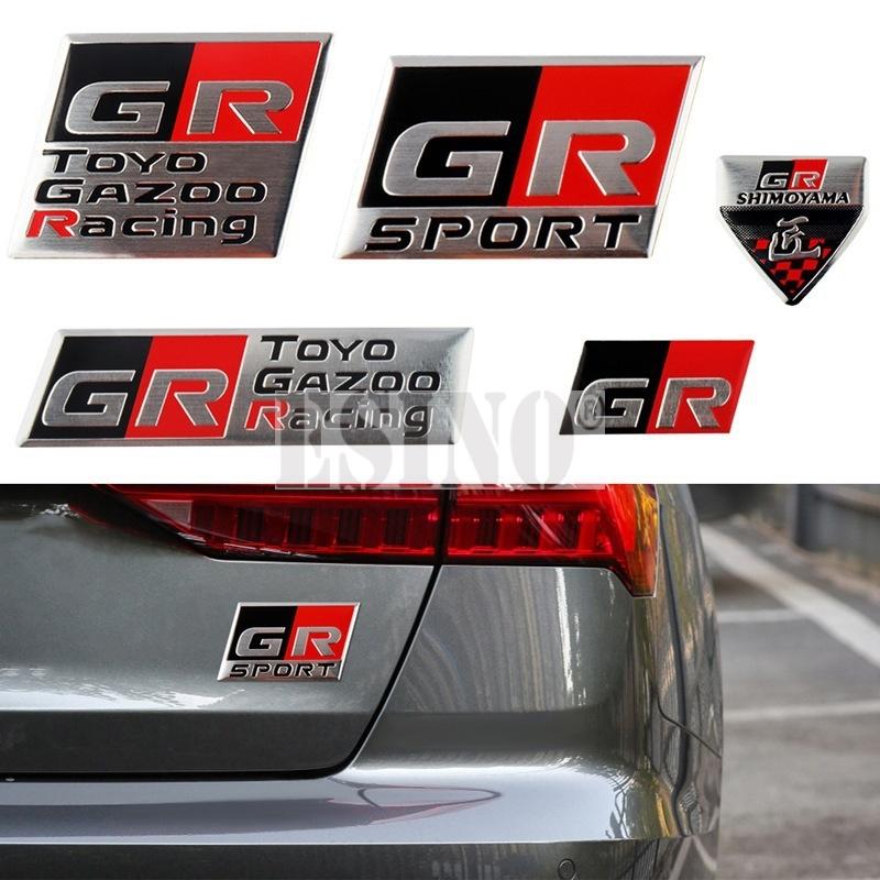 yscr3 New Gazoo Racing  GR GR Sport 3D Car Aluminium Alloy Badge Adhensive Metal Emblem Decal for Toyota Supra AE86 GT86