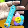 Colorful Adorable Smiley Face Keychain Cute Cartoon Pvc Keyring For Birthdays Parties And