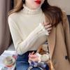 Women's Fleece-Lined Sweater: Thick, Fashionable, Warm Base Layer with Half-High Collar for Autumn/Winter.