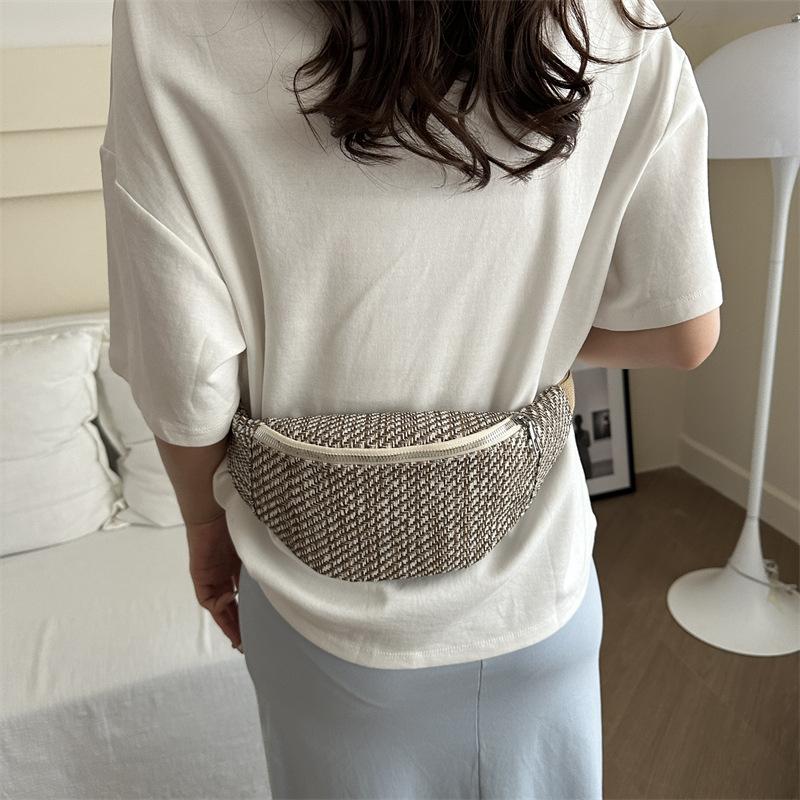 New Summer Slant-cross Bag Casual High-value Simple Exquisite Niche Design Fashionable and Fashionable Waist Bag
