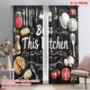 2pcs,2D Plane Printing Popular Curtain Panels Kitchen Blessing Polyester (without Rod) Versatile All Perfect for Kitchen Living