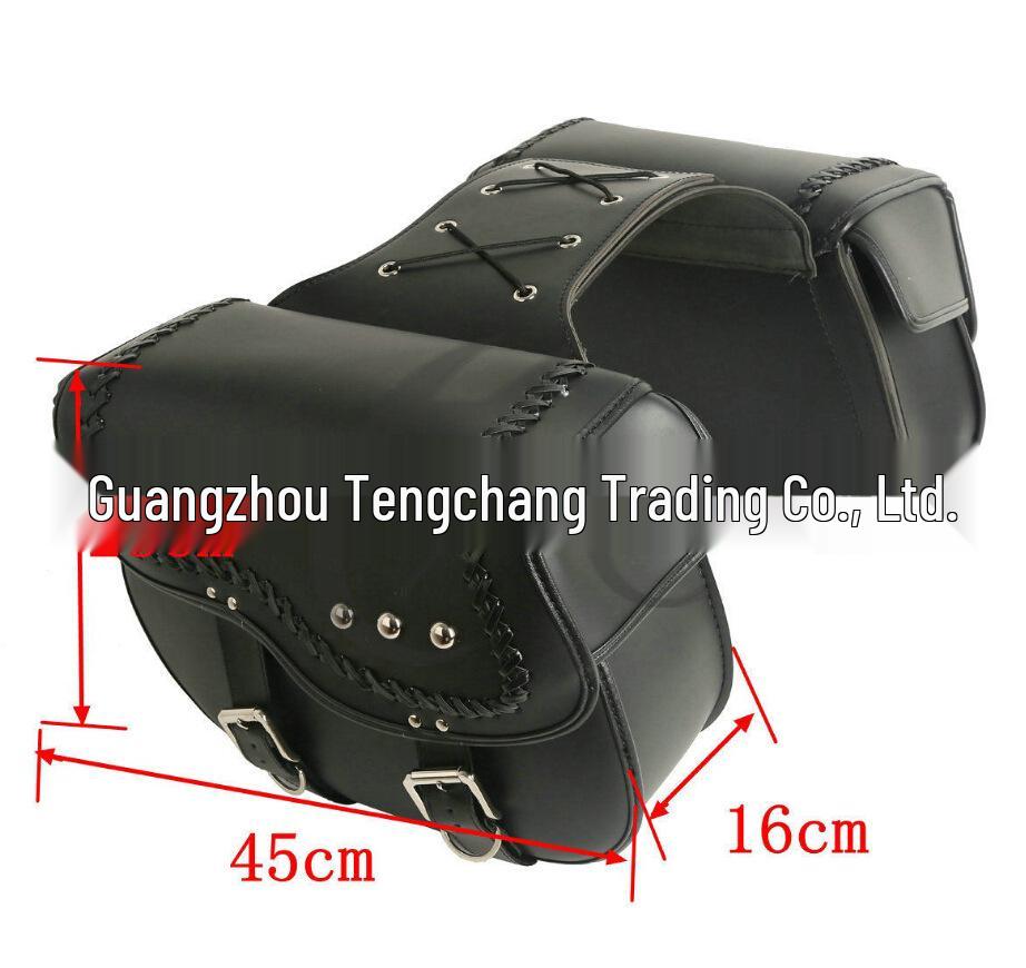 Harley Prince Genuine Leather Side Bag for Cruiser & Motorcycle