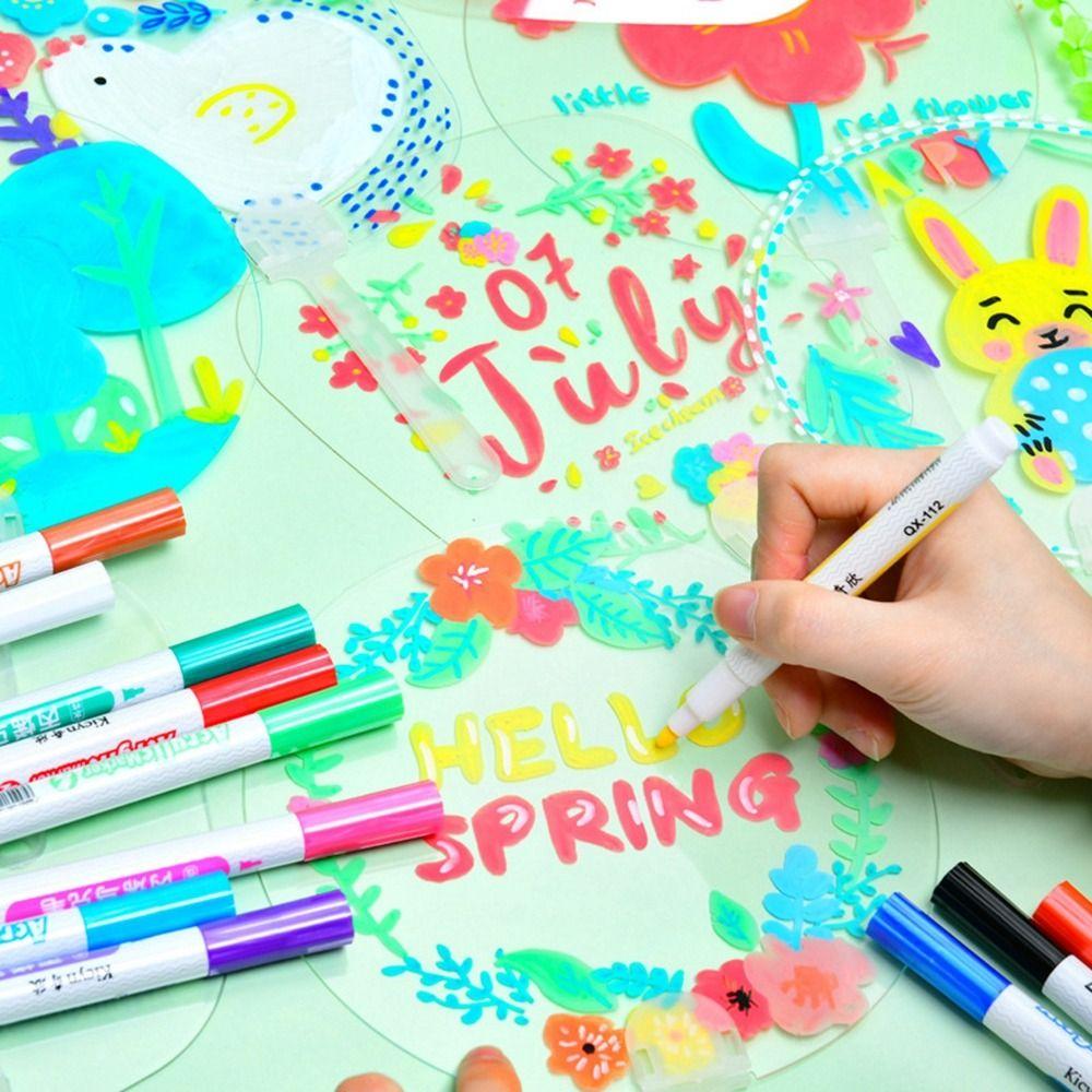 Handheld Transparent Fan Plastic Handicrafts Multi-functional Graffiti Fans  DIY