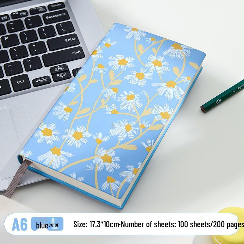 Fabric-Textured A6 Patterned Planner: Compact, Thickened Pocket Diary for Office and Business.