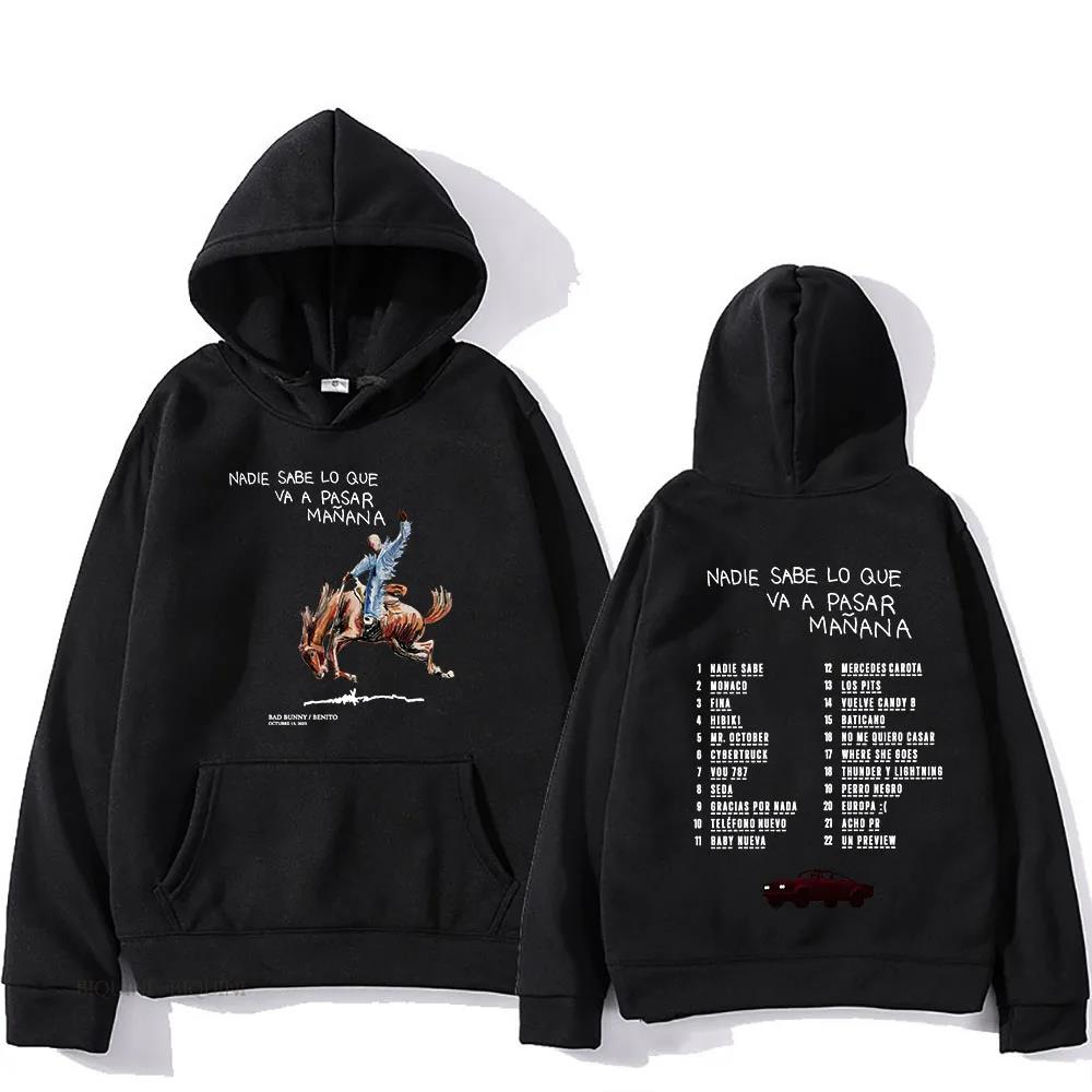 

Bad Bunny RIP Hoodies Men/Women Clothing Sudaderas Album Nadie Sabe Lo Que Va Pasar Manana Sweatshirts Long Sleeve Autumn Hoody 3XL