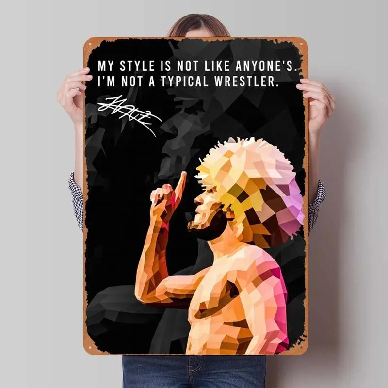 Khabib Metallskylt Boxningsaffischer Dekoration för Heminredningsartiklar Vintage Plåtskylt Plakett för Väggkonstdekoration Kaffebar