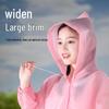 Children's Transparent Long Rain Poncho with Backpack Cover - Thickened and Storm-Proof for School Use