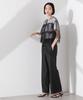 Nano Universe Tulle Tiered F Women's Blouse, 010, Black, 673-5121320