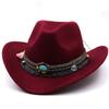 Solid Color Cowgirl Jazz Hat Woolen Top Hat Punk Party Cosplay Hat  Bucket Hats