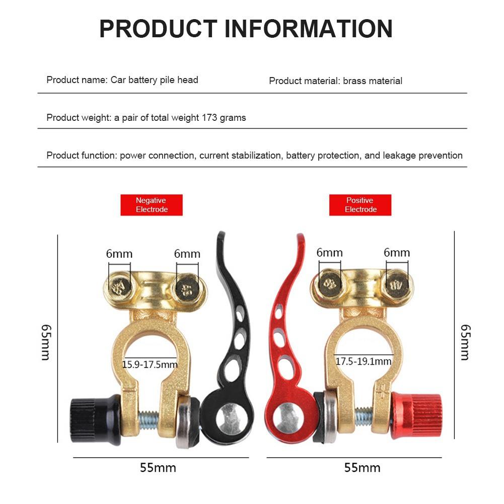Brass Battery Terminals Toolless Quick Disconnect Battery Main Cable Post Terminal Shut-Off Connectors for Car Truck