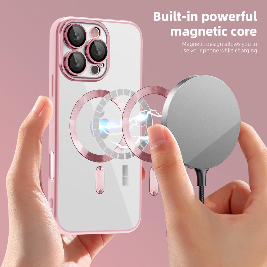 Magnetic Leather Transparent Flip Wallet Case For iPhone 17Air/16 pro Max 15 14/13/12/11 with Card Holder Bumper Bag Built-in Stand