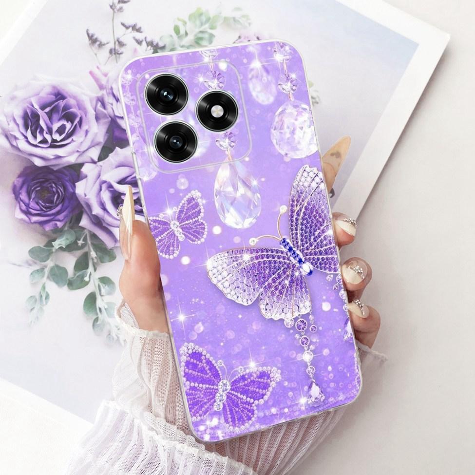 Etui na Honor X5C Plus Pokrowiec Przezroczysty Luksusowy Uroczy Kot Moda Motyl Fajny Malowany Obudowa Na Honor X5cPlus