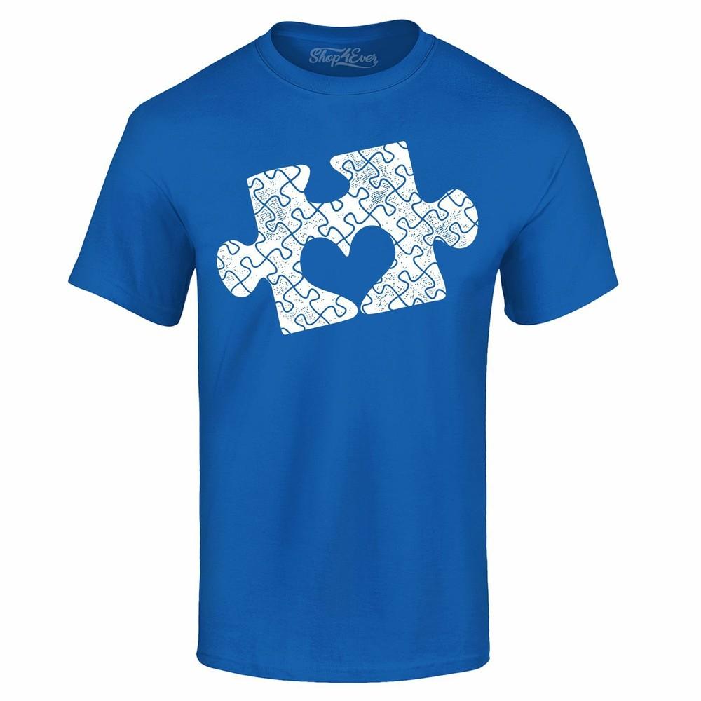 

Heart Puzzle Piece T-shirt Autism Awareness Advocate Accept Shirts 3XL