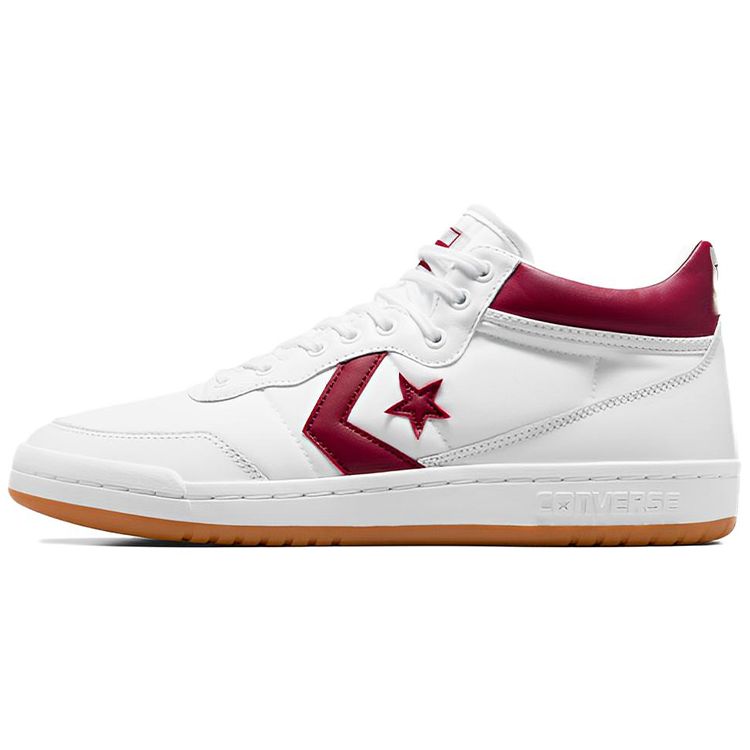 Converse Fastbreak Pro Leather Mid White Team Red Gum Unisex Sneakers 169646C