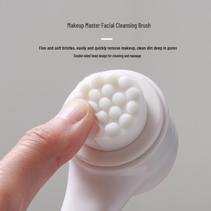 Manuální 3D silikonový oboustranný čisticí a masážní kartáček na obličej s měkkými štětinkami