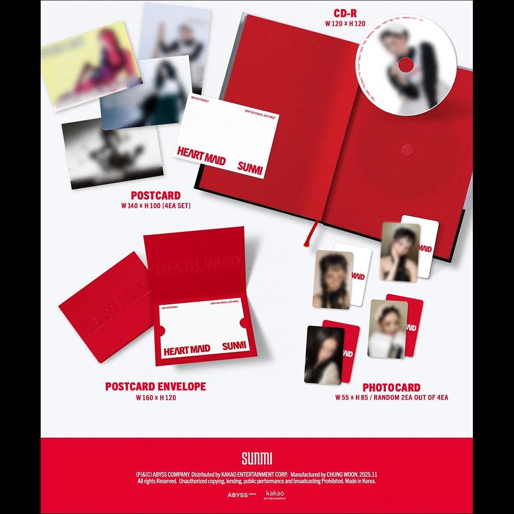 [Pre-order] SUNMI (WONDER GIRLS) - HEART MAID 1st Full Album + Free Gift