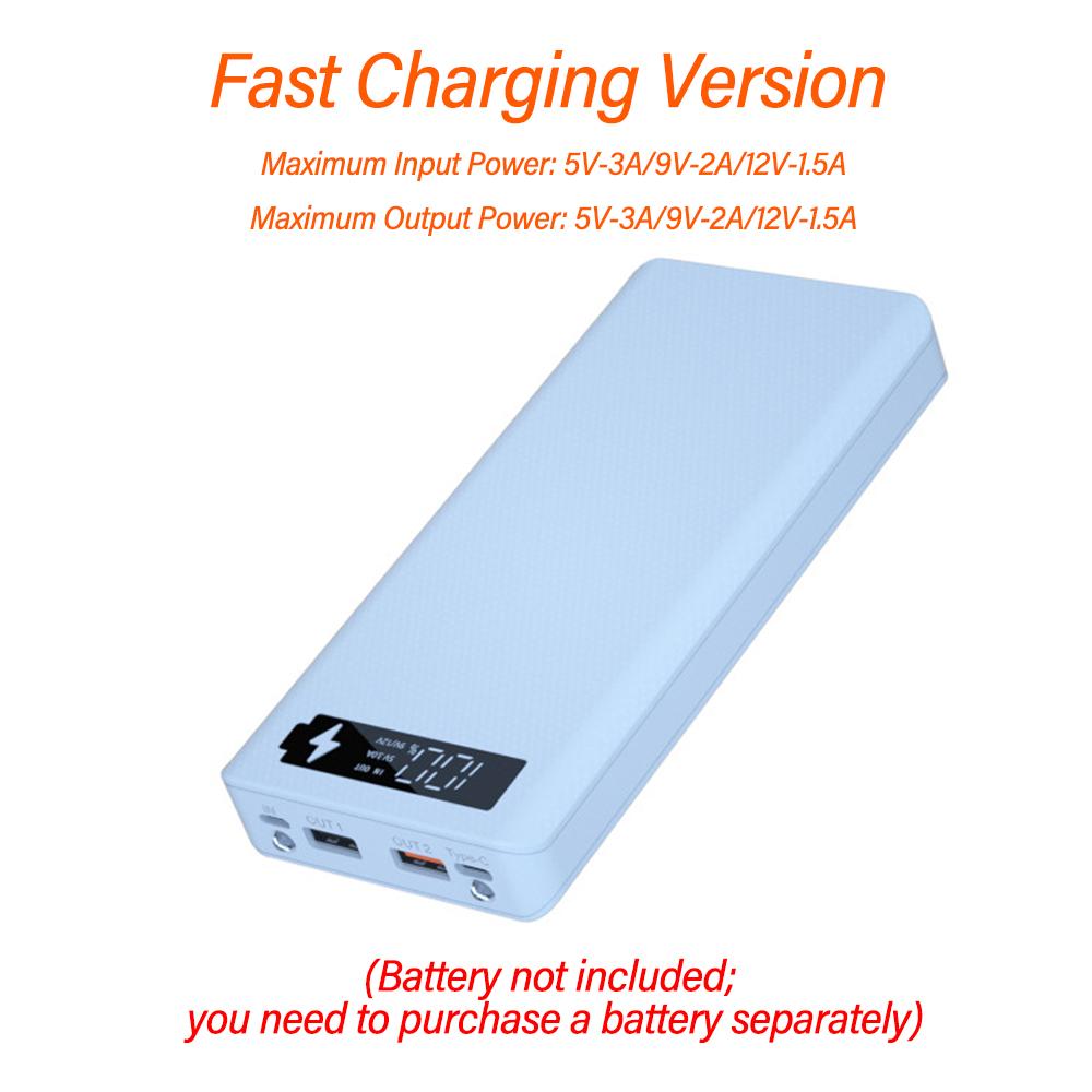 8 Cell 18650 Detachable Solder-Free DIY Power Bank Kit Mobile Power Supply Housing QC PD Fast Charging Support Without Battery