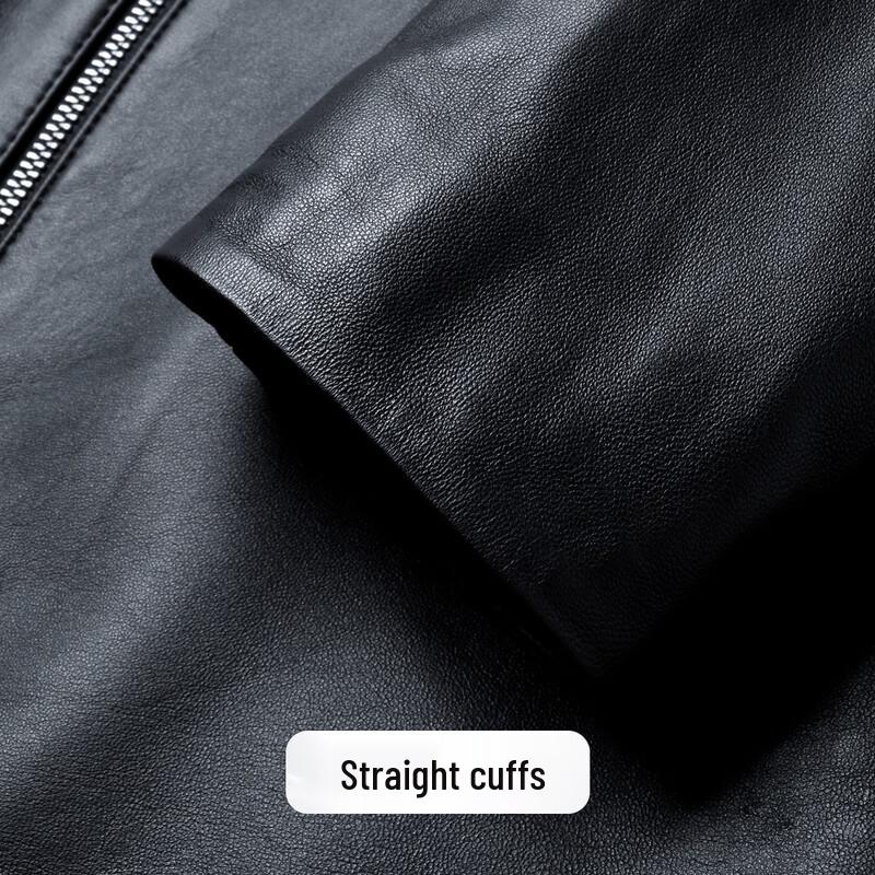 Men's Genuine Sheepskin Leather Windproof Lapel Jacket