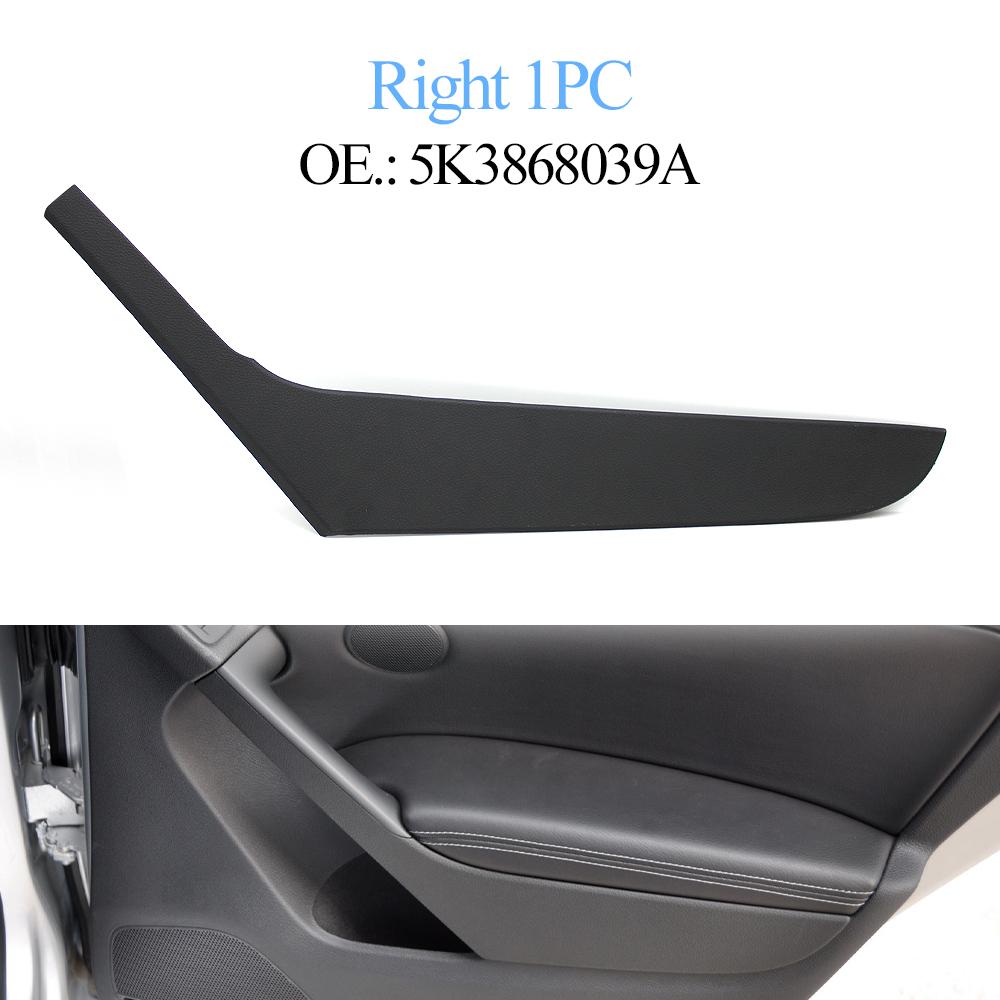 2-Doors Black Left and Right Interior Door Pull Handle Cover Panel Trim For VW Golf 6 GTI MK6 2009-2013 5K3868039A 5K3686040A