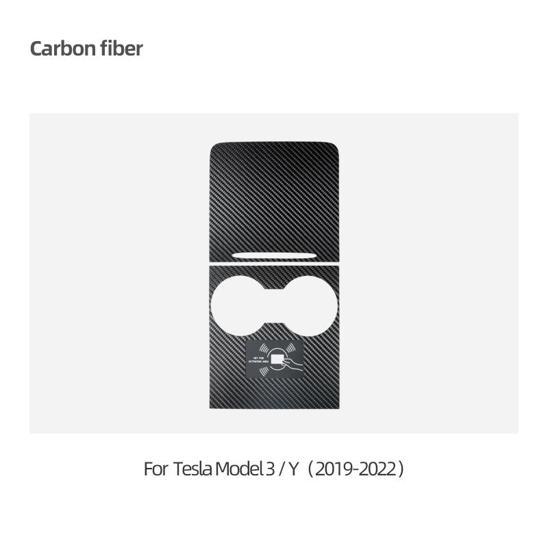 

Для Tesla Model 3 Model Y-2022 Крышка панели центральной консоли из углеродного волокна, наклейка с центральным управлением, салон автомобиля чёрный