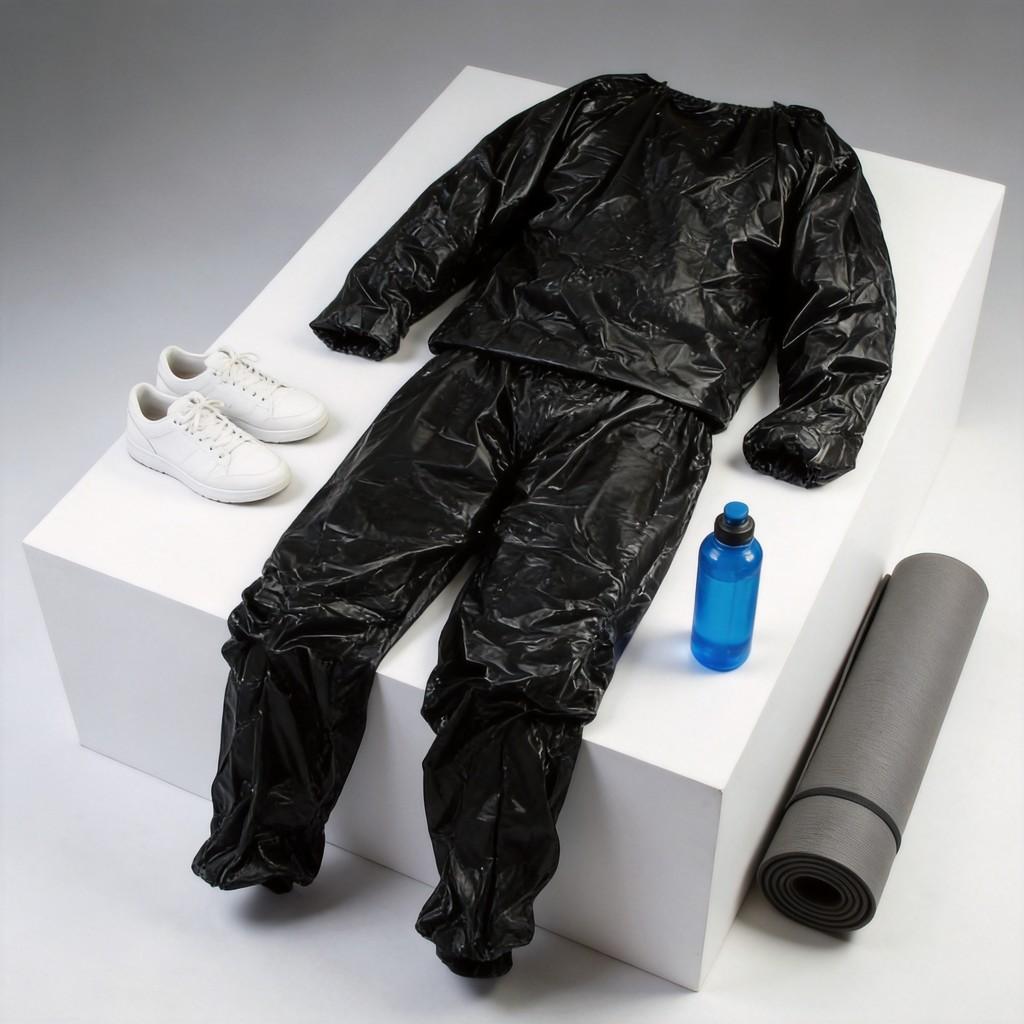 Pvc Sauna Suit Sweatenhancing Fitness Set For Men And Women With Polyester Fabric