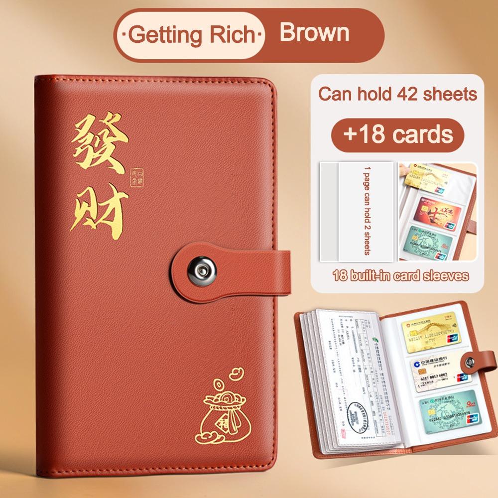 

Экономьте деньги 100 дней Конверт Вызов Папка-регистратор PU Бюджетная папка Смешная сумка для хранения денег Дети коричневый