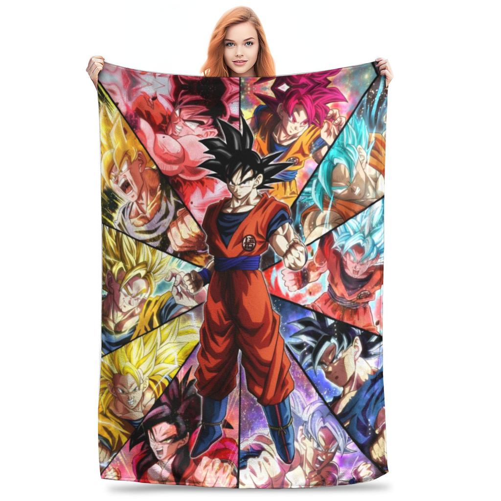 Dragon Ball Z Flannel Throw Blankets Japan Cartoon Blanket for Bedding Car Super Warm Bedspread