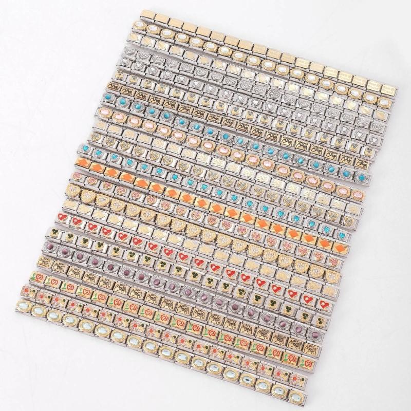 10 Stück Modulare Schmuckteile Quadratische Perlen Armband Schmuck DIY Herstellungsteile Vintage Charms Verbindungsstücke Einzigartige Accessoires