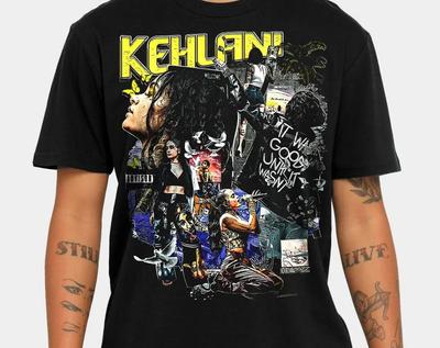 T-shirt Collage Kehlani Noir Manches Courtes Toutes Tailles S5xl 1f749