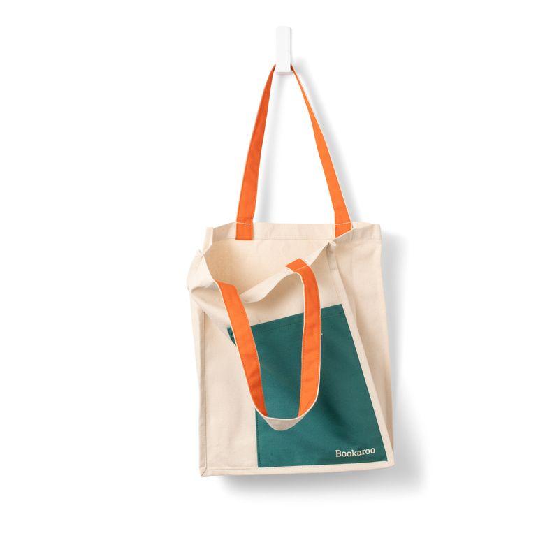 

Органайзер-тоут Британский Если Культурный Креативный BOOKAROO Студенческий Простой Дизайн Текстура Портативный Сочетание Цветов Хранение Canvas Tote Bag-Blue Green & Orange