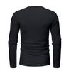 2026 European Men's Solid Color Round Neck Henley T-Shirt Long Sleeve Casual Sports Base Layer