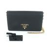 Excellent PRADA Shoulder Bag Saffiano leather mini bag black 1BP053 Used