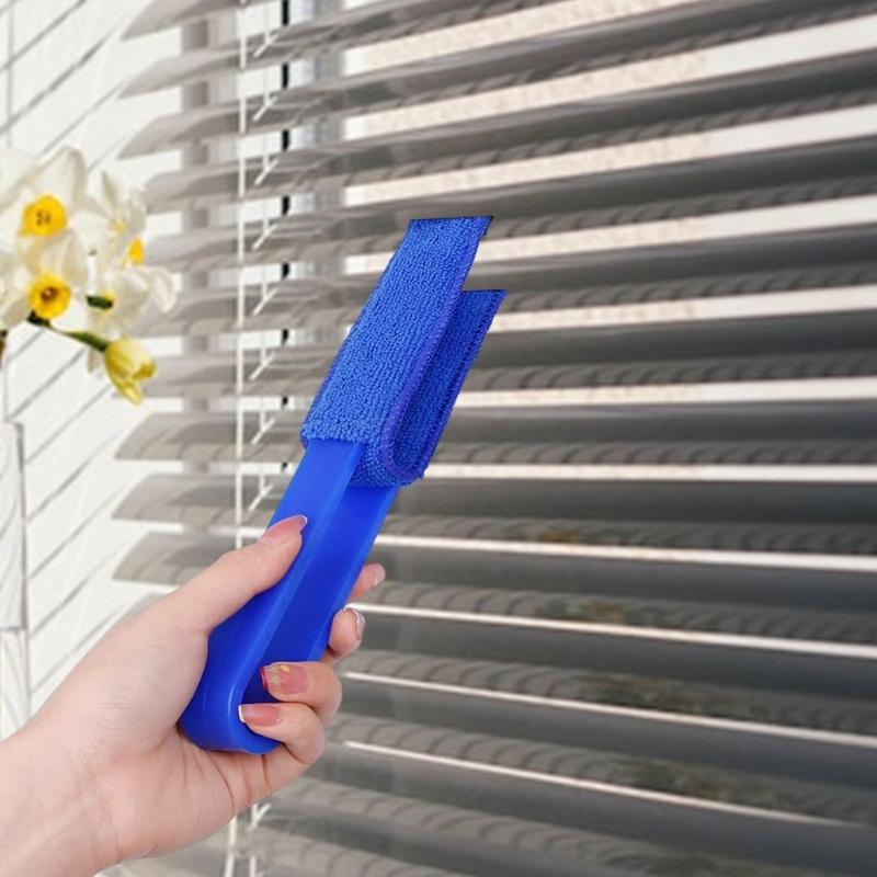 4 Pieces Double Brush Head Blinds Cleaning Tools for Window Blind Air Conditioner Vent and Car Vent Cleaner Duster Brush