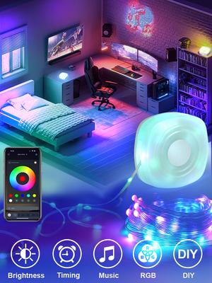 GGbingo Smart APP LED Camping Strip Night Light Outdoor Portable Waterproof Rechargeable RGB Christmas Decoration Mood Lamp