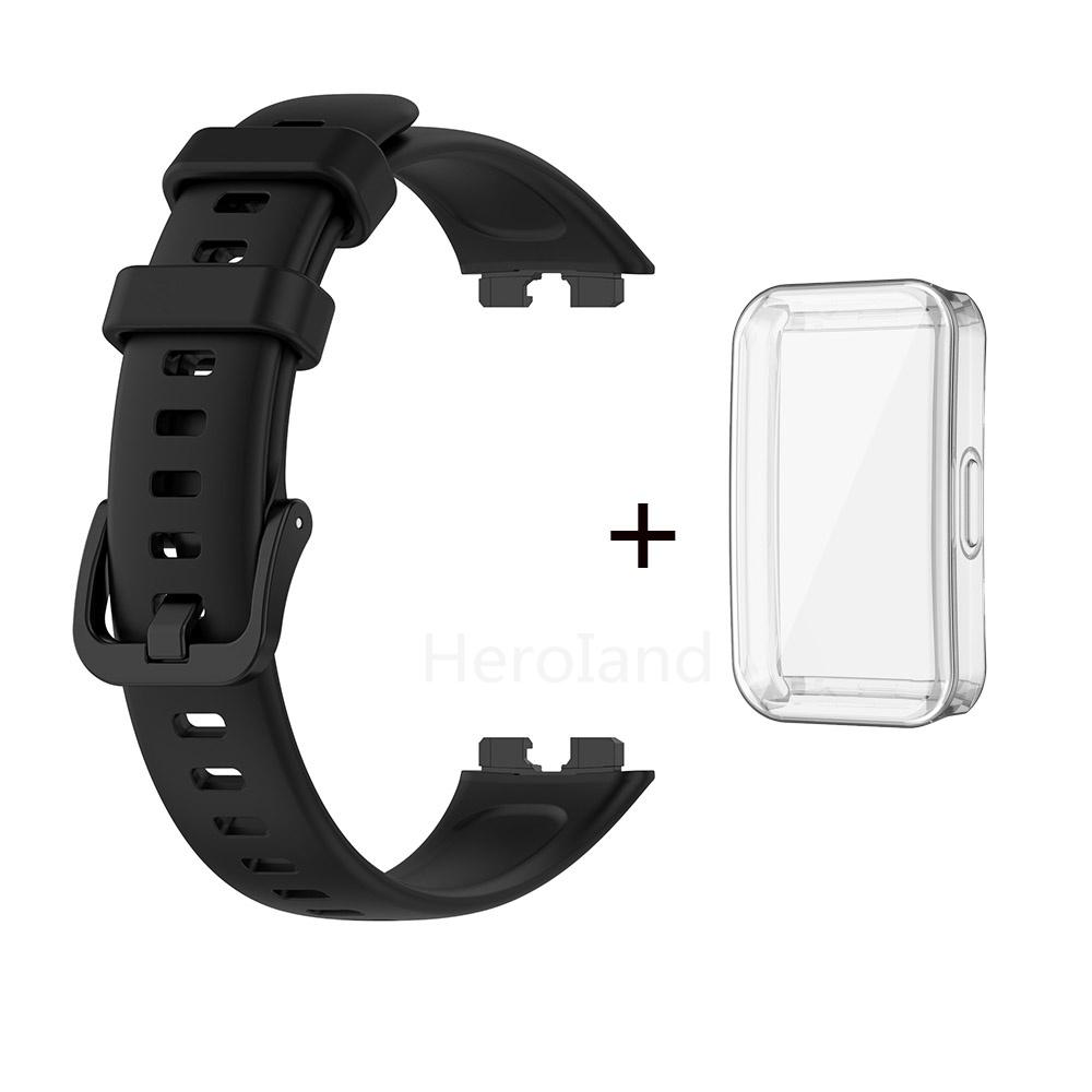 Módní měkký silikonový řemínek k hodinkám pro chytré hodinky Huawei Band 8 Náramek pro Huawei Band 9 10 Pásek Náramek Sportovní pásek a TPU pouzdro