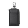 Leather Key Wallet With Double Zipper And Anti Fingerprint Protection For Daily Use